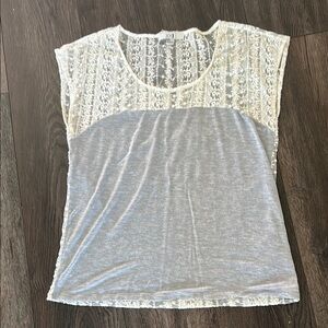 Trendy Lace and Gray Top